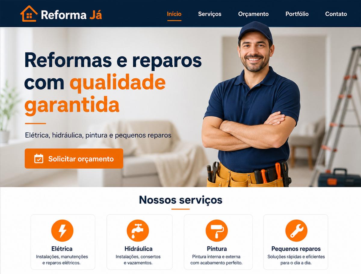 Mockup do projeto conceito Nova Rota Serviços — Empresa de serviços